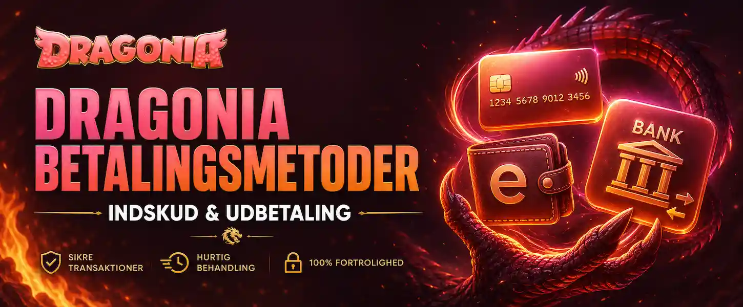 Dragonia Casino betalingsmetoder – oversigt over indskud, udbetaling og behandlingstider i Danmark.